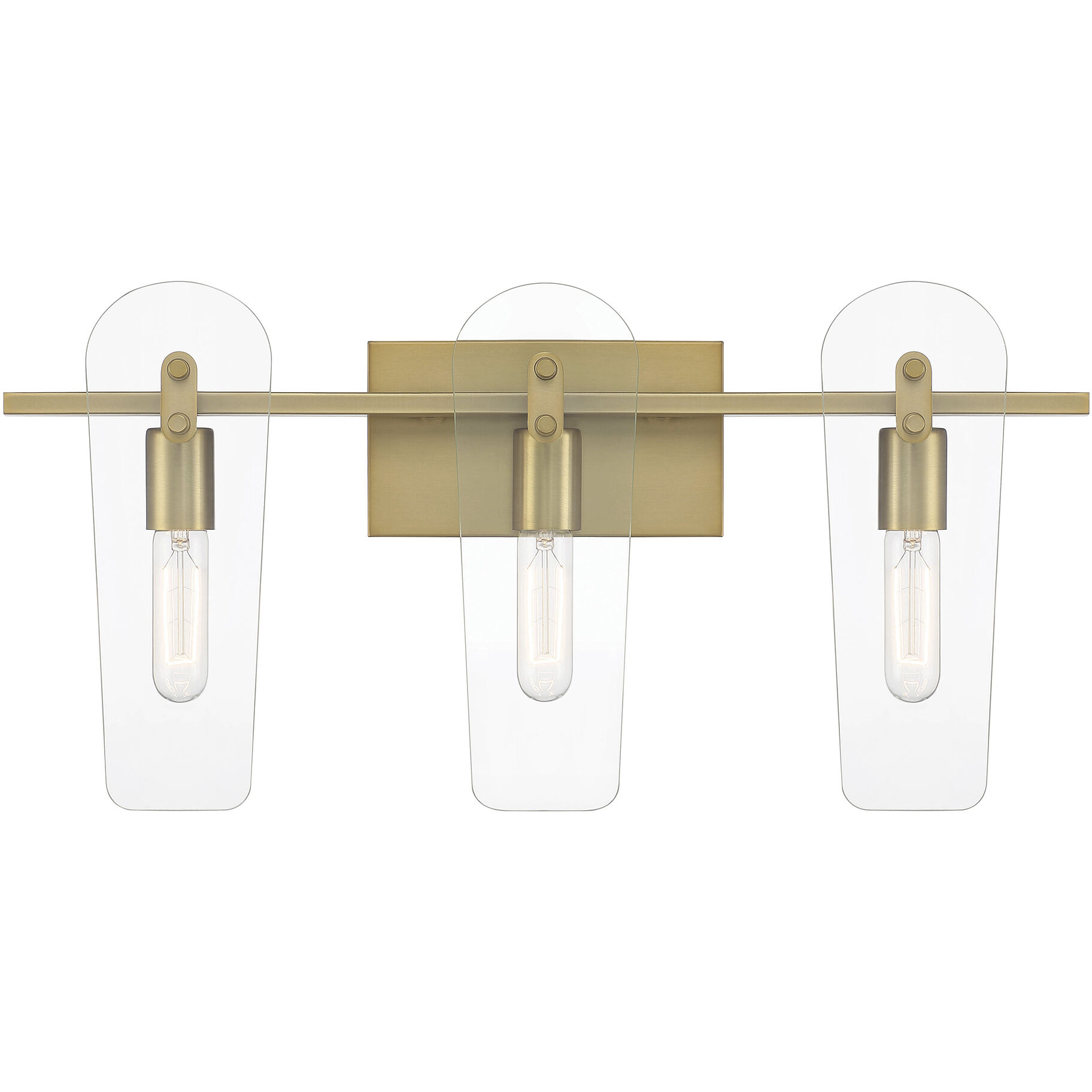 Bergen Beach 3 Light 24 inch Brushed Gold Vanity Light Wall Light
